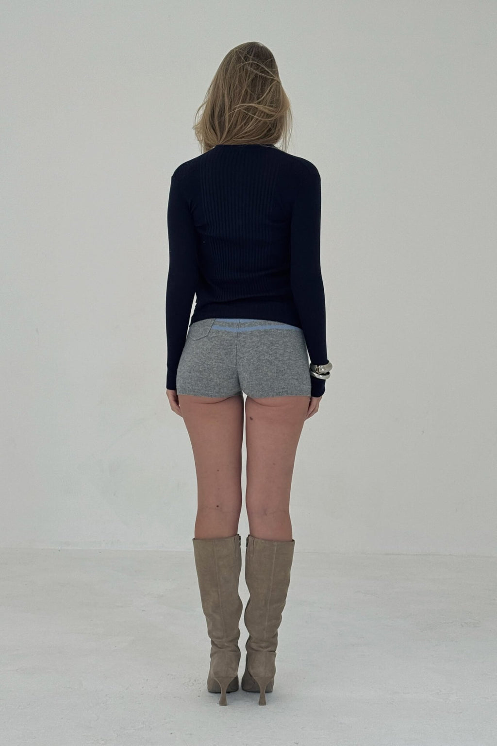 Ribbed Knit Cardigan in Navy - Che Cose Belle