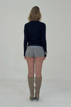 Ribbed Knit Cardigan in Navy - Che Cose Belle