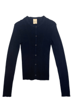 Ribbed Knit Cardigan in Navy - Che Cose Belle