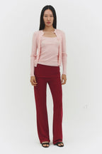 RIBBED KNIT CARDIGAN IN POWDER PINK - Che Cose Belle
