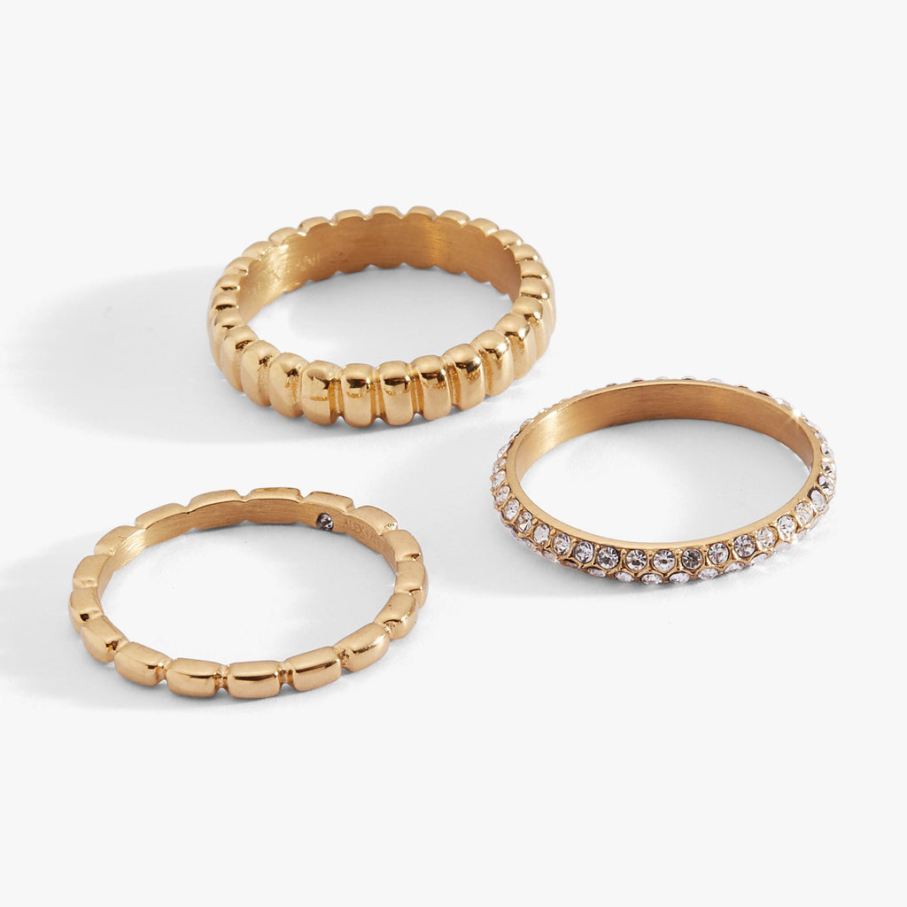 Ribbed Stacking Ring Set of 3 - Che Cose Belle