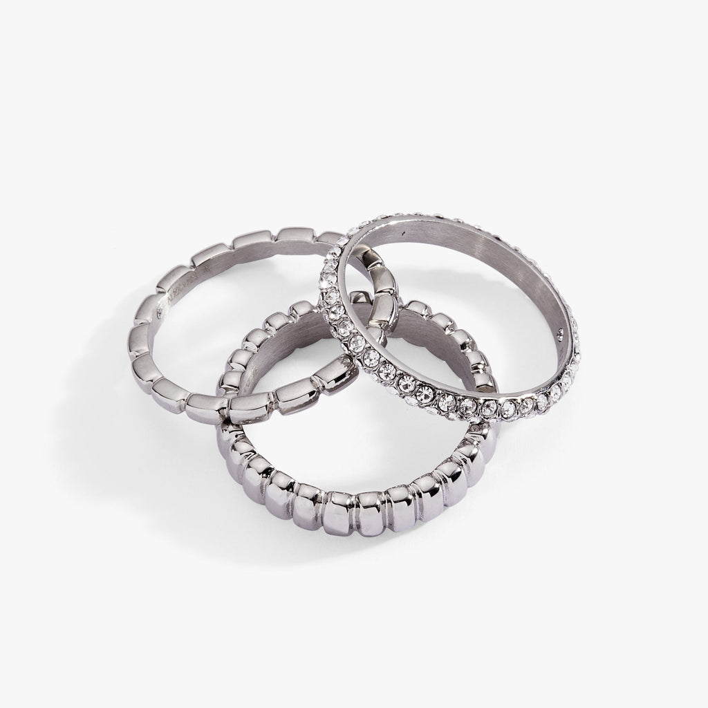 Ribbed Stacking Ring Set of 3 - Che Cose Belle