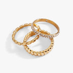 Ribbed Stacking Ring Set of 3 - Che Cose Belle