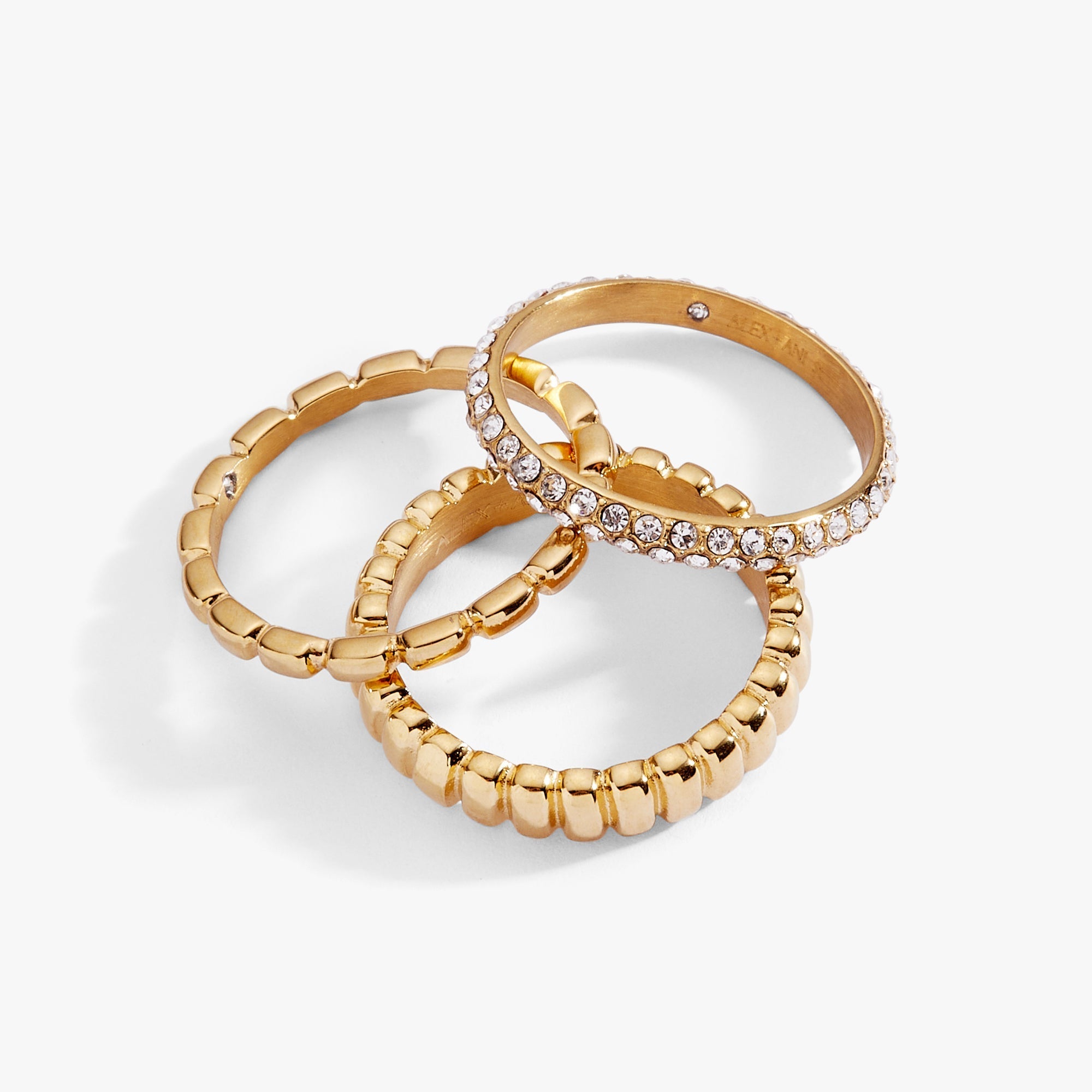 Ribbed Stacking Ring Set of 3 - Che Cose Belle