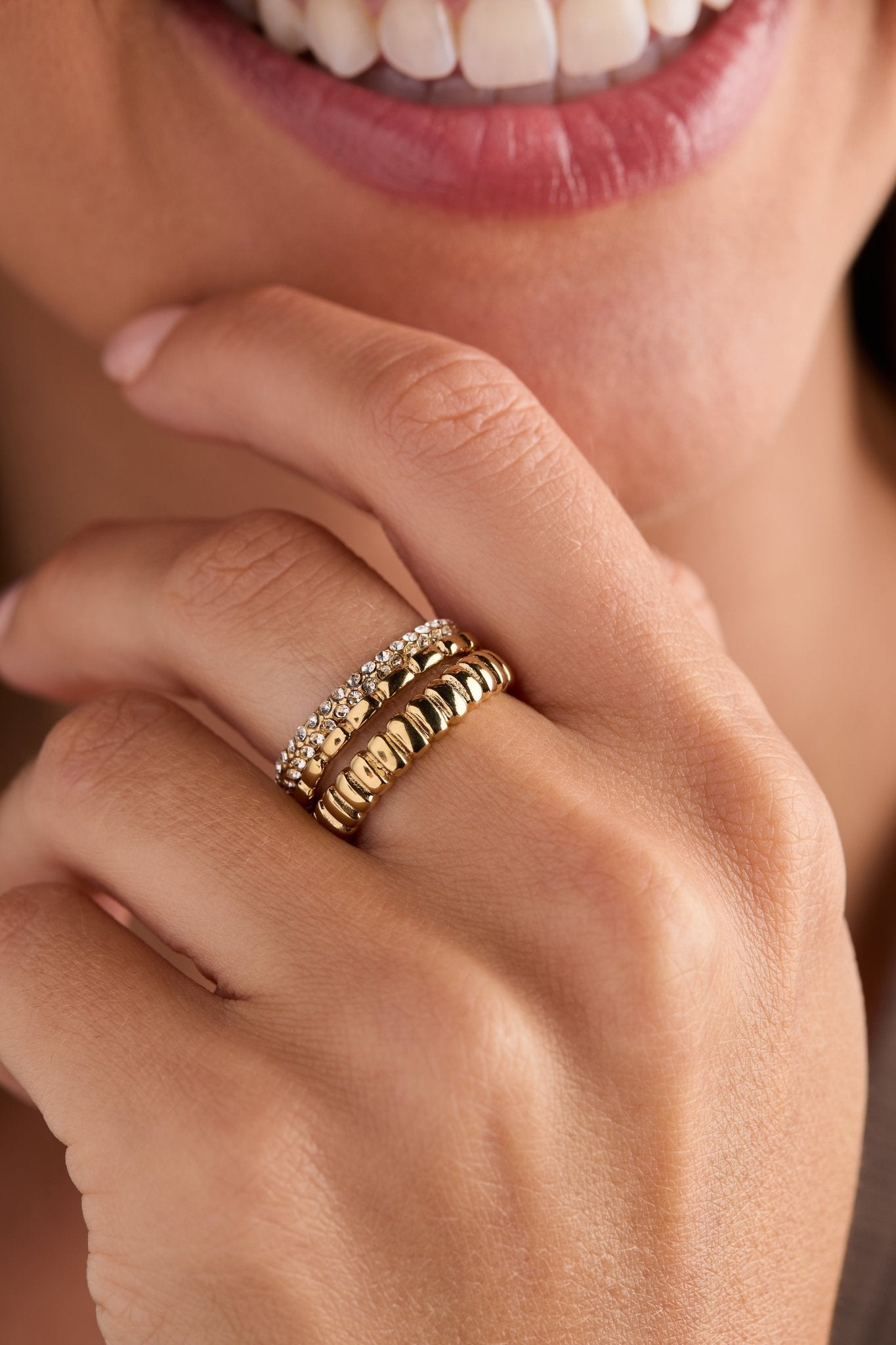Ribbed Stacking Ring Set of 3 - Che Cose Belle