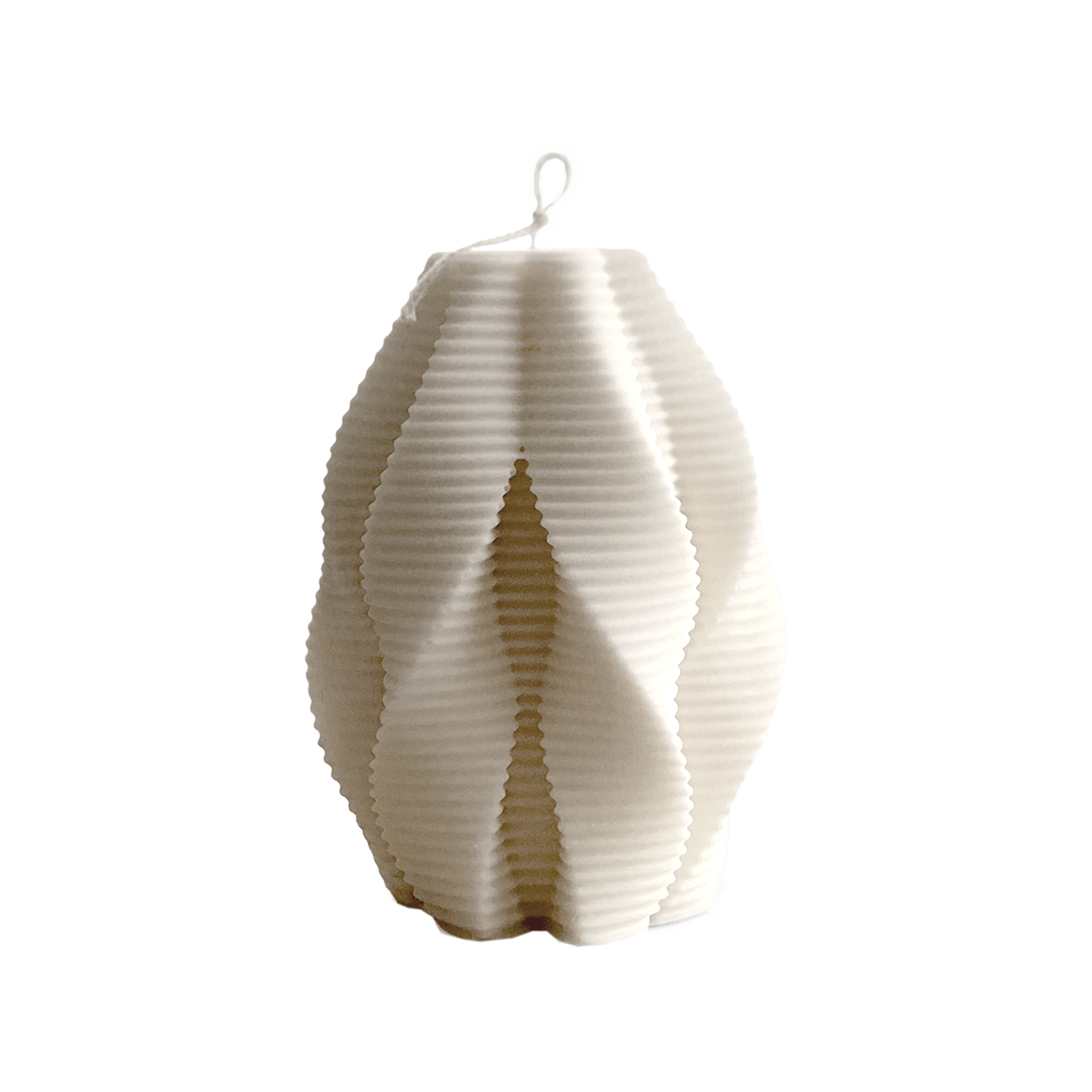Ribbed Swirl Candle: Cream - Che Cose Belle