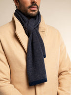Riccardo (blue & brown) - Italian cashmere scarf with pattern - Che Cose Belle