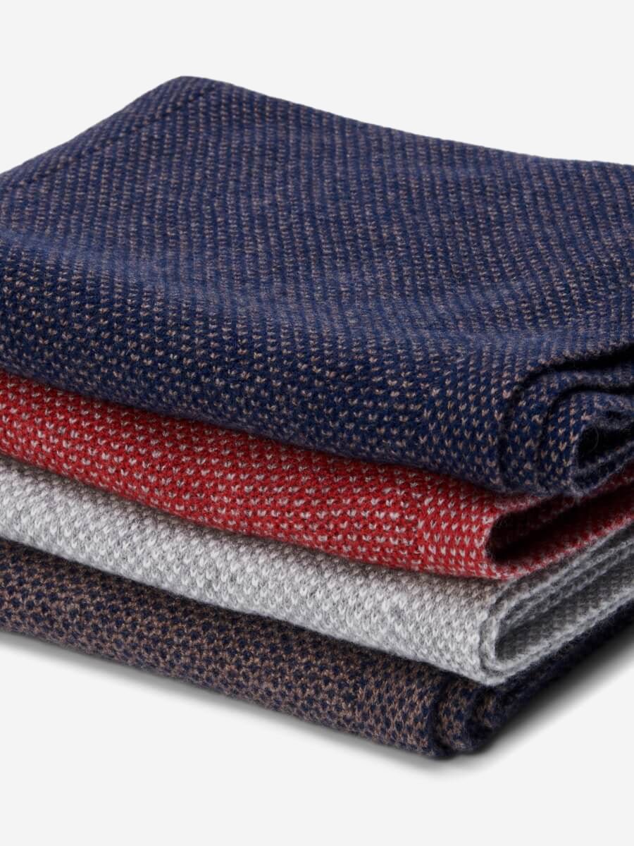 Riccardo (blue & brown) - Italian cashmere scarf with pattern - Che Cose Belle