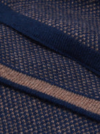 Riccardo (blue & brown) - Italian cashmere scarf with pattern - Che Cose Belle