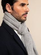 Riccardo (grey & white) - Italian 100% cashmere scarf with pattern - Che Cose Belle