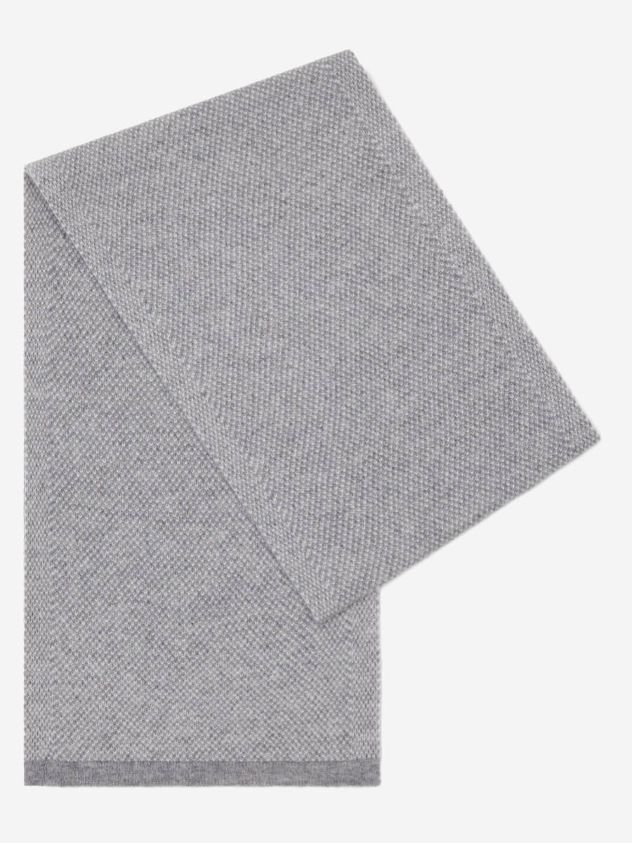 Riccardo (grey & white) - Italian 100% cashmere scarf with pattern - Che Cose Belle