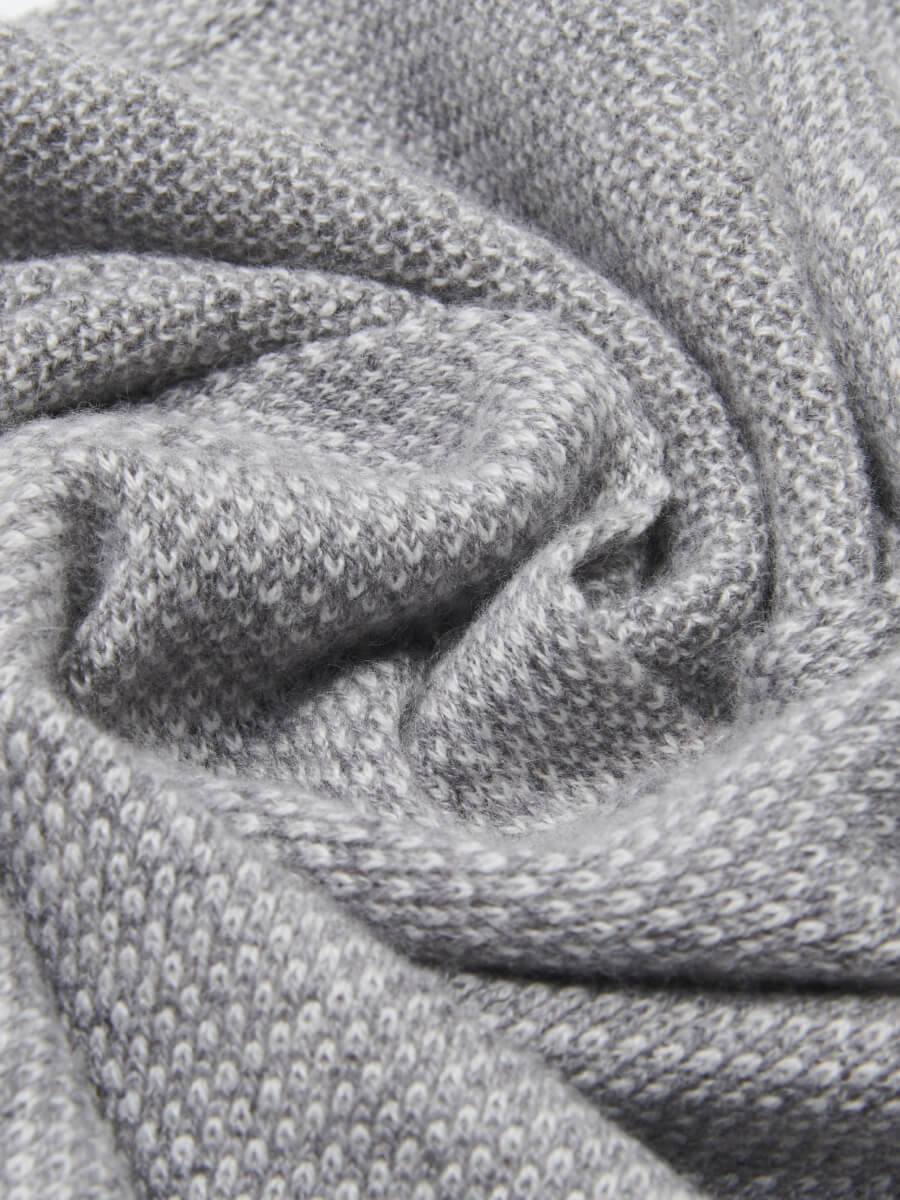 Riccardo (grey & white) - Italian 100% cashmere scarf with pattern - Che Cose Belle