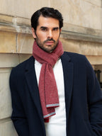 Riccardo (red & grey) - Italian 100% cashmere scarf with pattern - Che Cose Belle