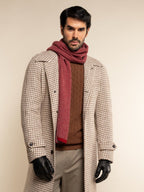 Riccardo (red & grey) - Italian 100% cashmere scarf with pattern - Che Cose Belle