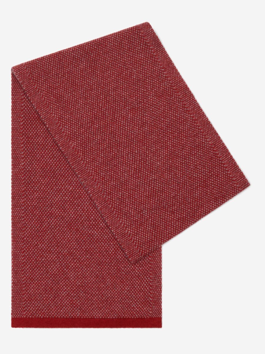 Riccardo (red & grey) - Italian 100% cashmere scarf with pattern - Che Cose Belle