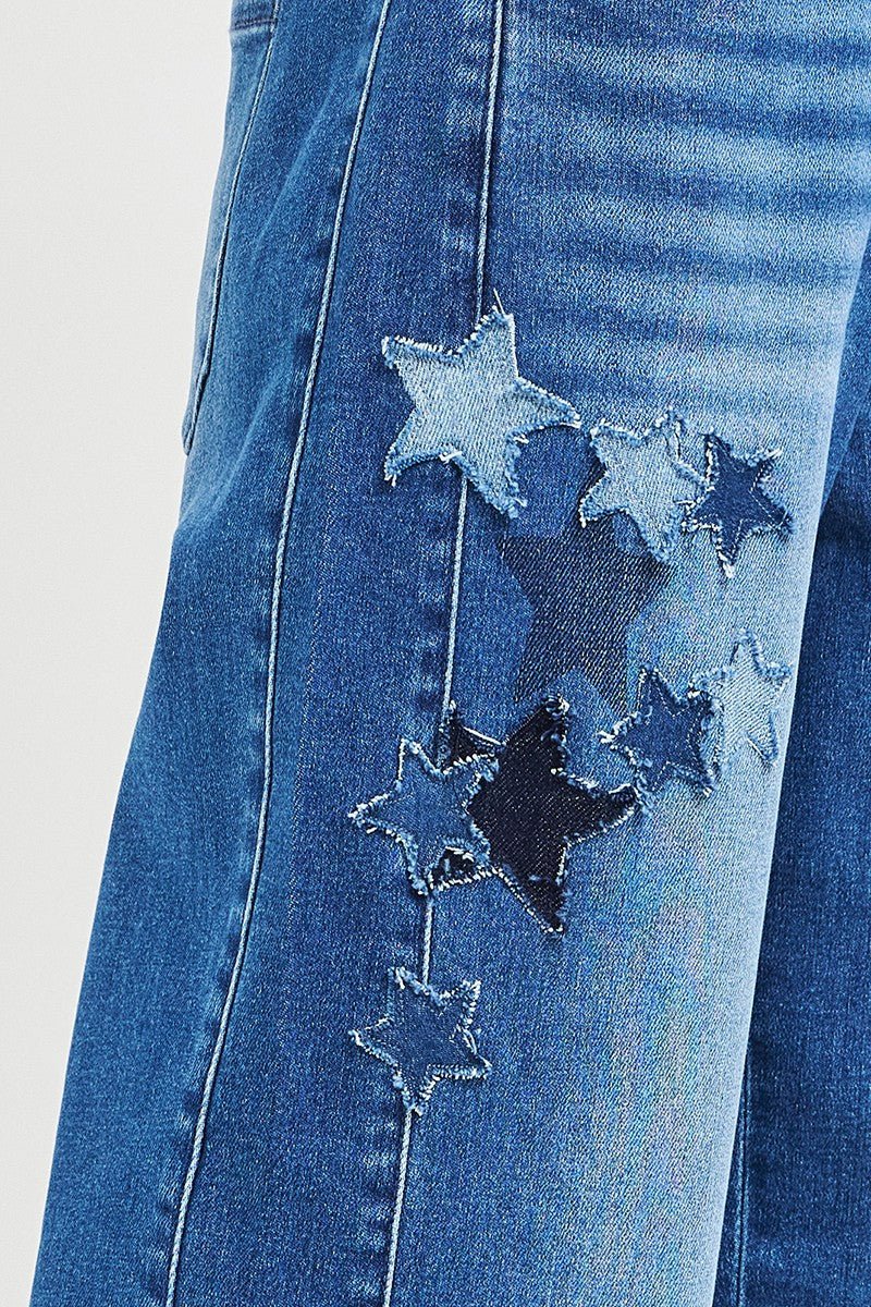 RISEN Elastic Band Slouchy Cropped Barrel with Star Patch - Che Cose Belle