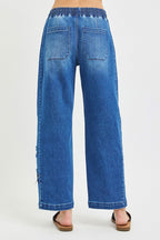 RISEN Elastic Band Slouchy Cropped Barrel with Star Patch - Che Cose Belle