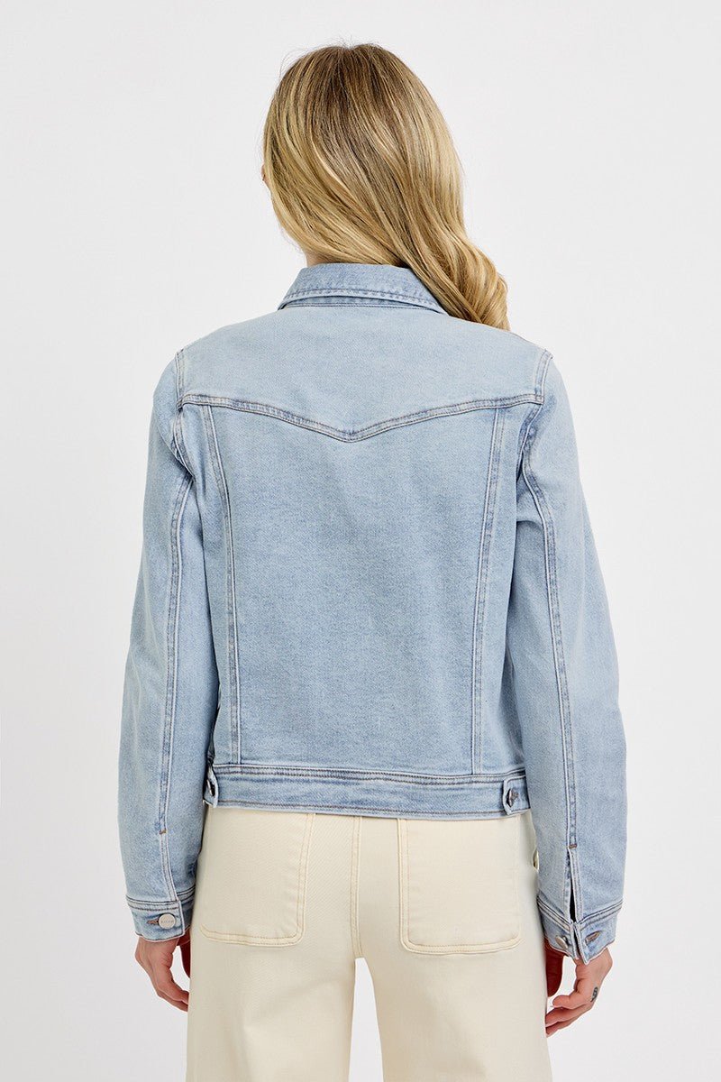 RISEN Light Wash Button - Down Classic Denim Jacket - Che Cose Belle