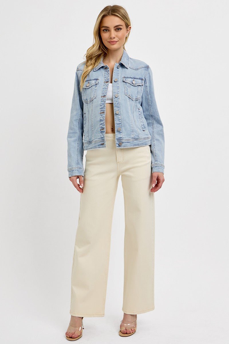 RISEN Light Wash Button - Down Classic Denim Jacket - Che Cose Belle