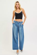 RISEN Slouchy Wide Leg Jeans With Pleats - Che Cose Belle