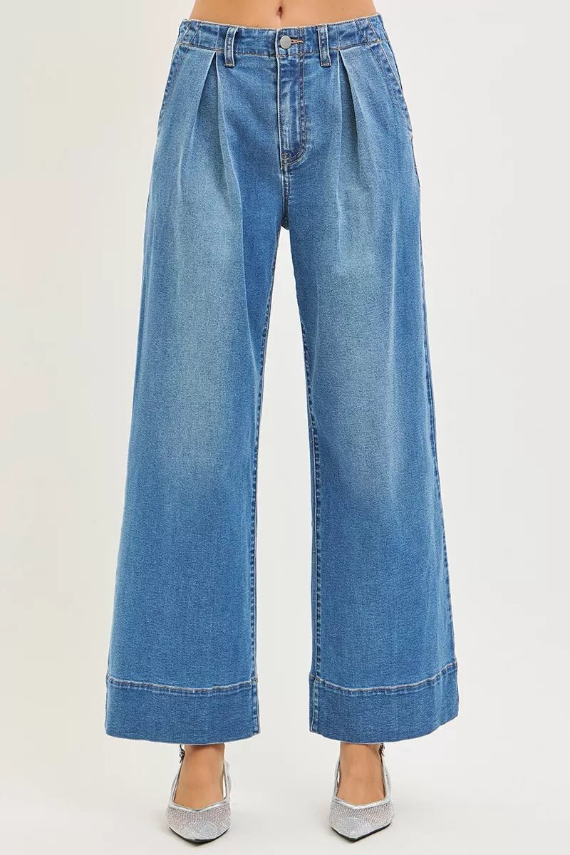 RISEN Slouchy Wide Leg Jeans With Pleats - Che Cose Belle