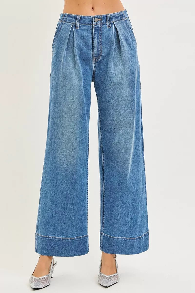 RISEN Slouchy Wide Leg Jeans With Pleats - Che Cose Belle