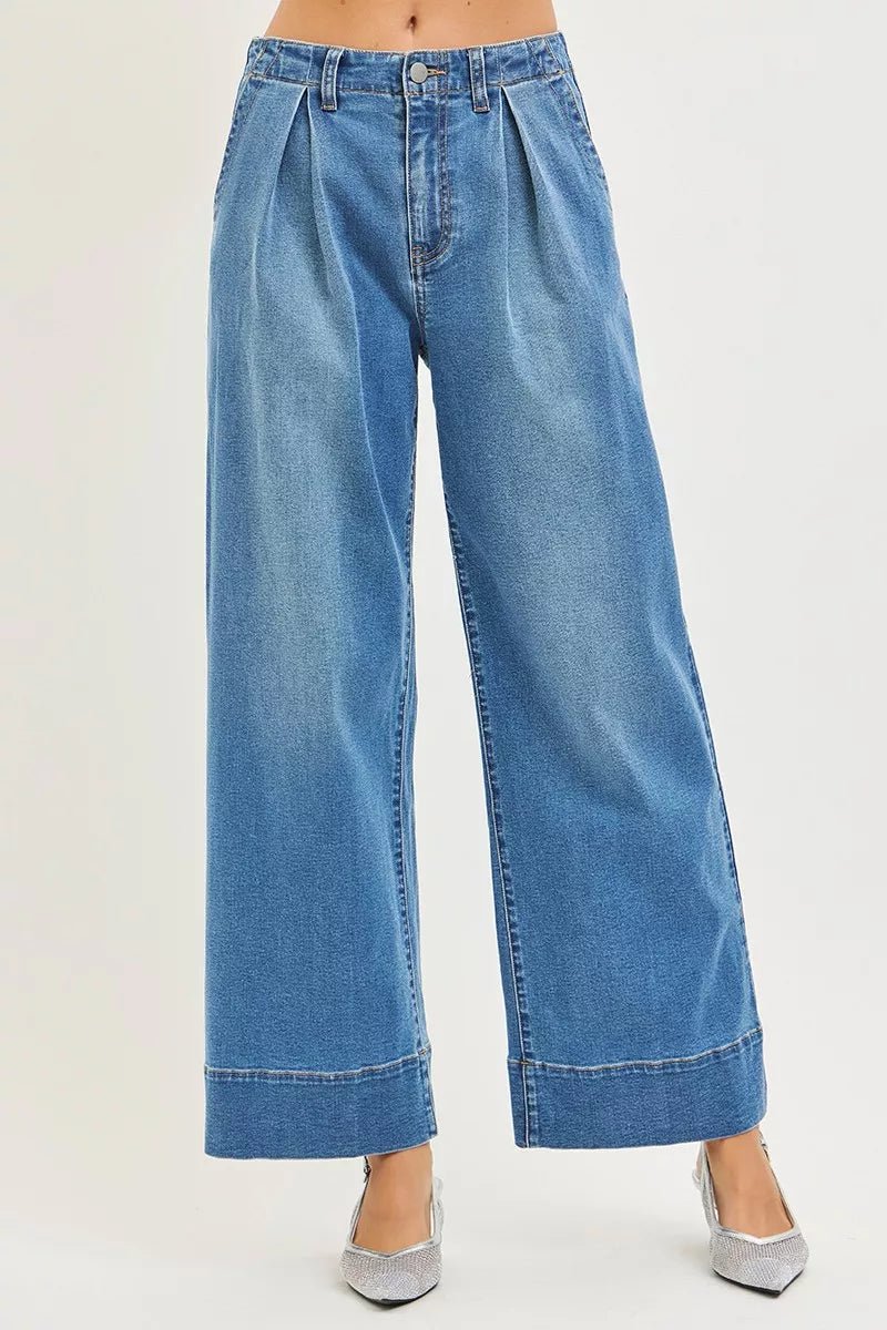RISEN Slouchy Wide Leg Jeans With Pleats - Che Cose Belle