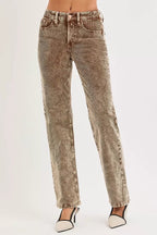 RISEN Tummy Control Mid Rise Straight Leg Corduroy Pants - Che Cose Belle