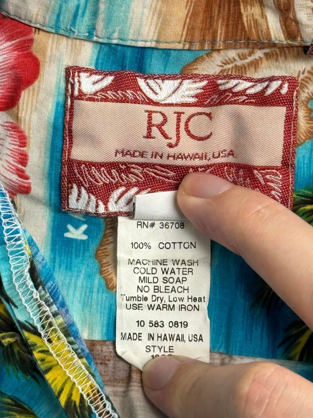 RJC Mens Hawaiian Shirt Hawaiian Islands Made in Hawaii - S - Che Cose Belle