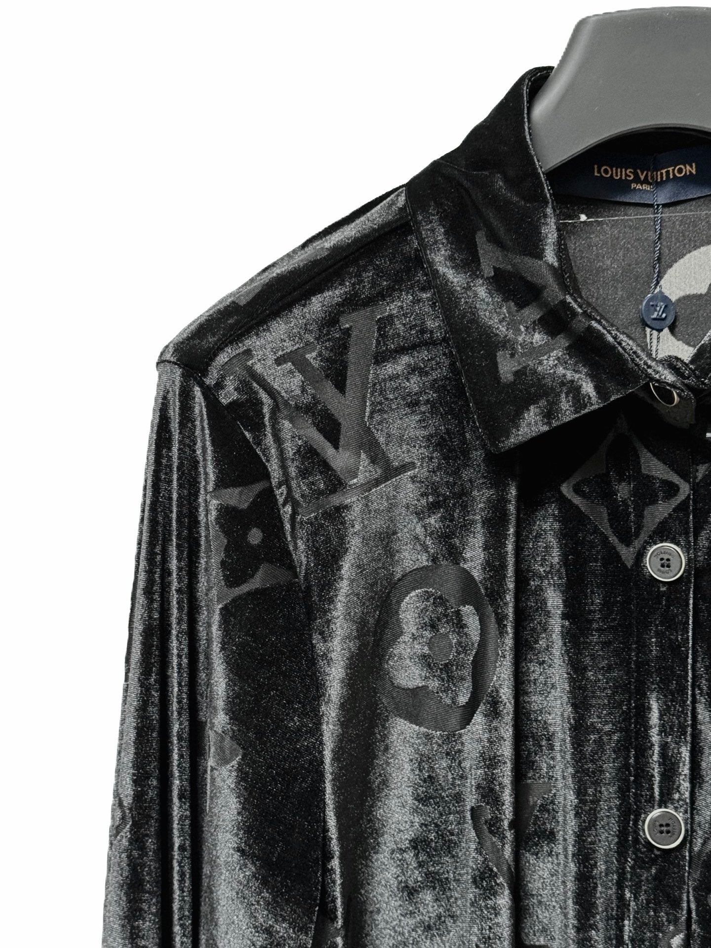 LV All-over Velvet Long-sleeved Shirt