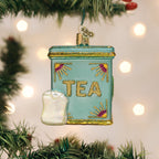 Tea Tin Glass  Ornament