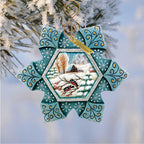 Robin Snowfall Sculpted Hand-Painted Christmas Ornament by G. DeBrekht - Wildlife Holiday Decor - 6102170 - Che Cose Belle