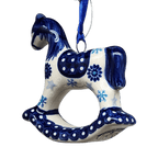 Rocking Horse Ornament - Blue Meadow Pattern - Che Cose Belle