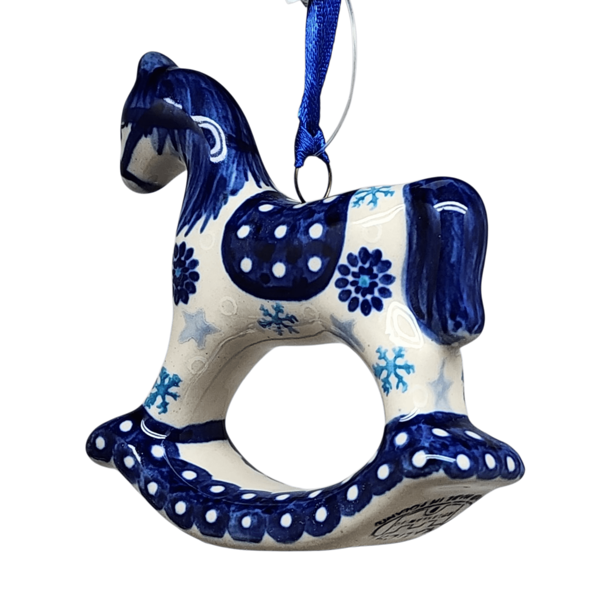 Rocking Horse Ornament - Blue Meadow Pattern - Che Cose Belle
