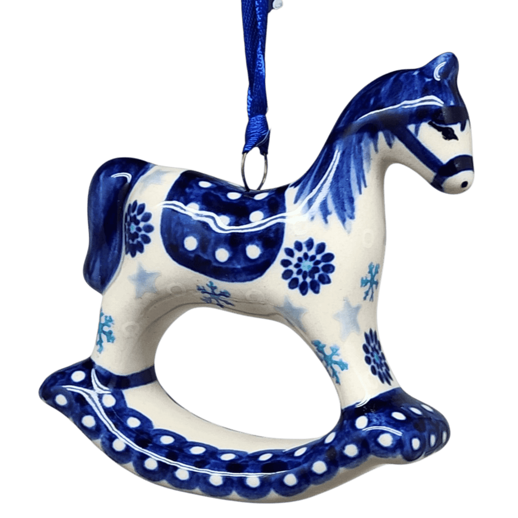 Rocking Horse Ornament - Blue Meadow Pattern - Che Cose Belle