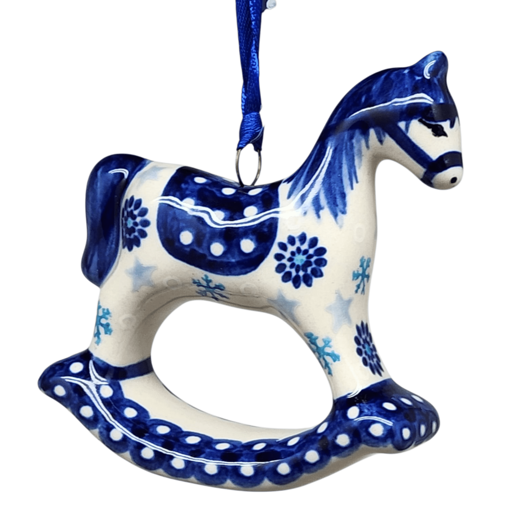 Rocking Horse Ornament - Blue Meadow Pattern - Che Cose Belle
