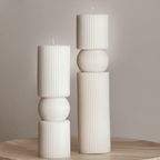 Roman Ribbed Pillar Candle - Che Cose Belle