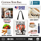 Romantic Frankenstein and Bride Canvas Tote Bag, We Were Made for Each Other Gift Bag for Spooky Couples - Che Cose Belle