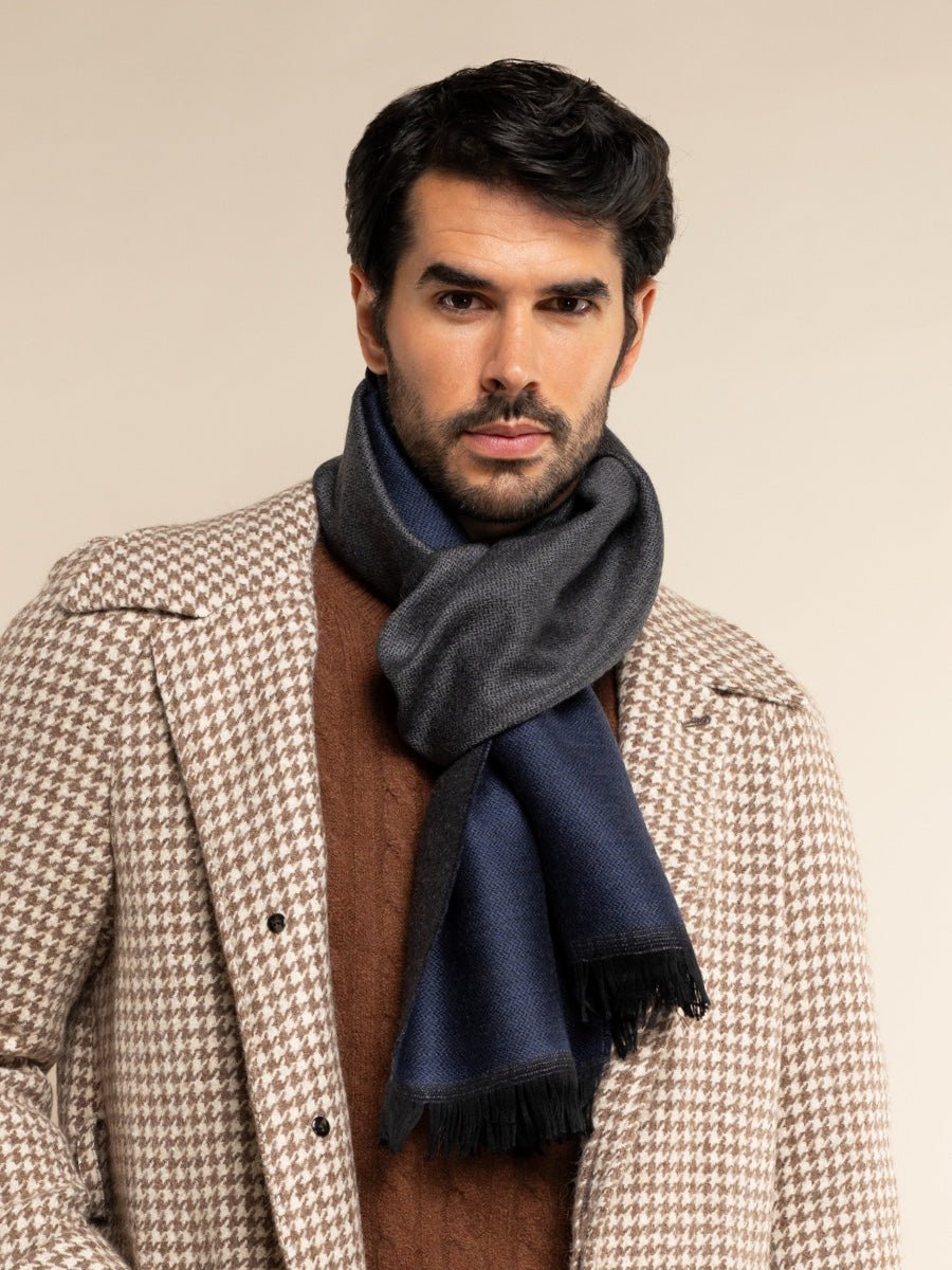 Romeo (blue/grey) - Italian warm and soft scarf made from 100% wool - Che Cose Belle