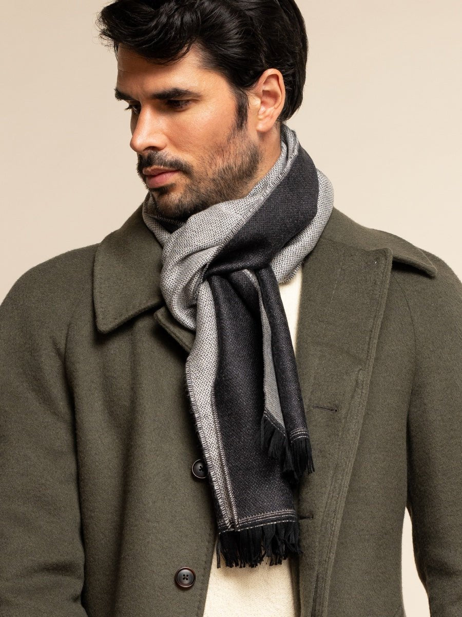 Romeo (blue/grey) - Italian warm and soft scarf made from 100% wool - Che Cose Belle