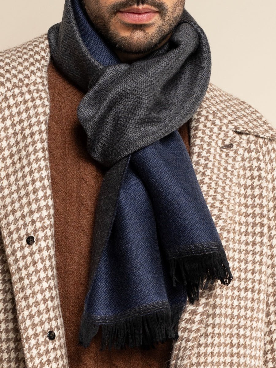 Romeo (blue/grey) - Italian warm and soft scarf made from 100% wool - Che Cose Belle
