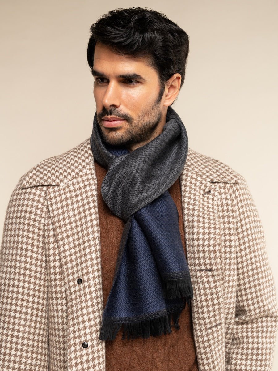 Romeo (blue/grey) - Italian warm and soft scarf made from 100% wool - Che Cose Belle