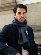 Romeo (blue/grey) - Italian warm and soft scarf made from 100% wool - Che Cose Belle