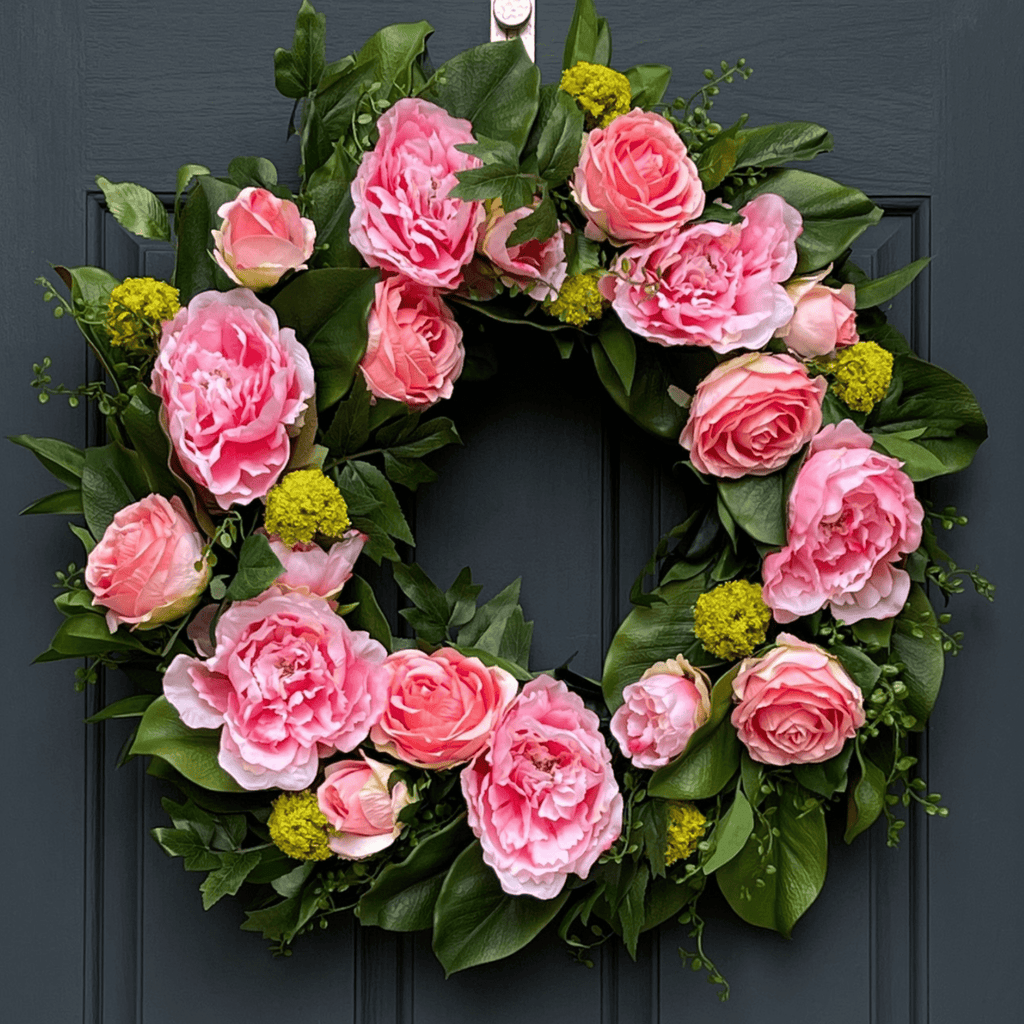 Rose, Peony, and Magnolia Leaf Wreath - Che Cose Belle