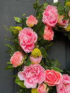 Rose, Peony, and Magnolia Leaf Wreath - Che Cose Belle