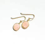 Rose Quartz Rose Cut Earrings - Che Cose Belle