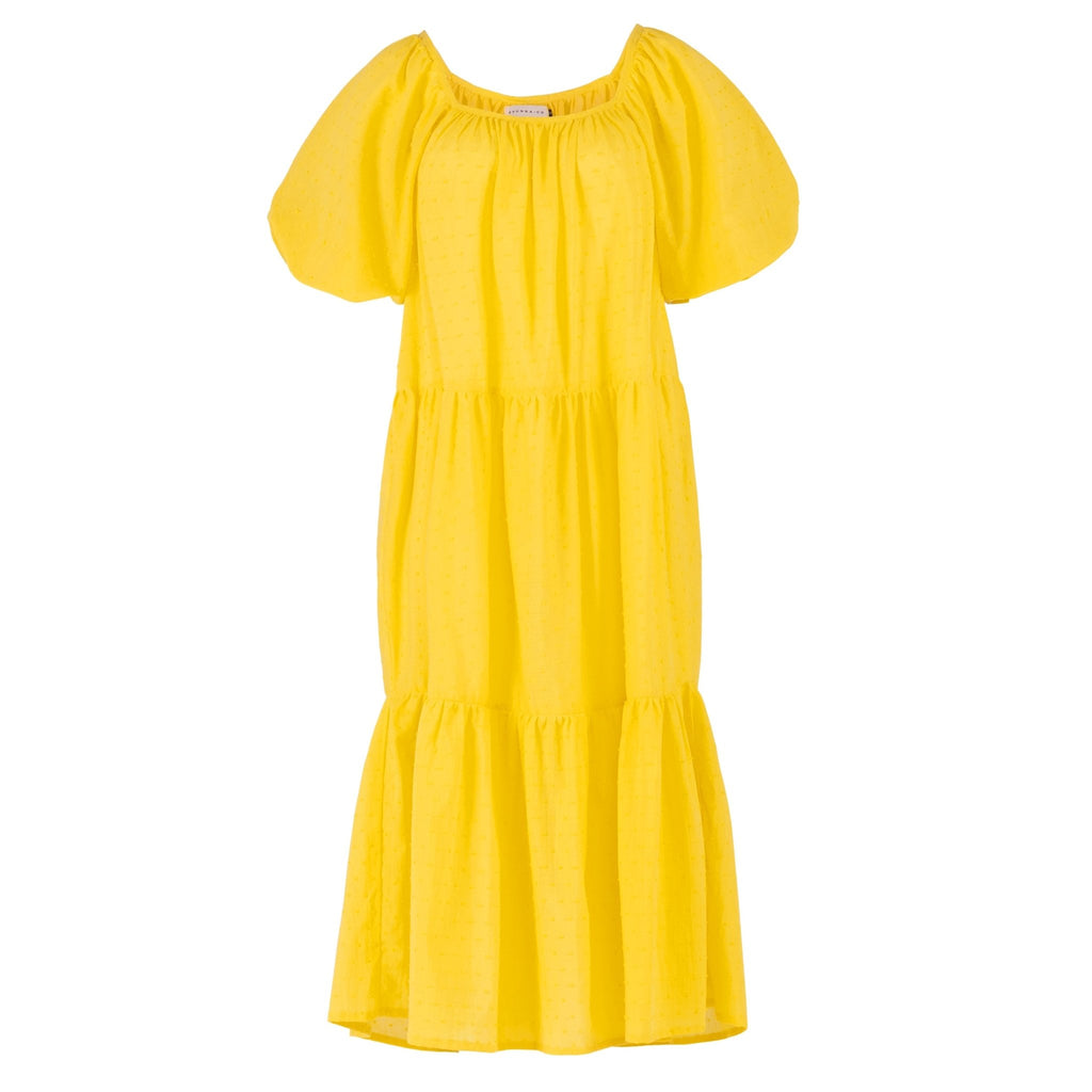 ROSEMARY Dotted Cotton Dress, in Sunflower Yellow - Che Cose Belle