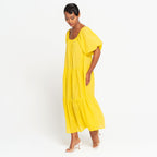 ROSEMARY Dotted Cotton Dress, in Sunflower Yellow - Che Cose Belle