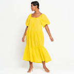 ROSEMARY Dotted Cotton Dress, in Sunflower Yellow - Che Cose Belle