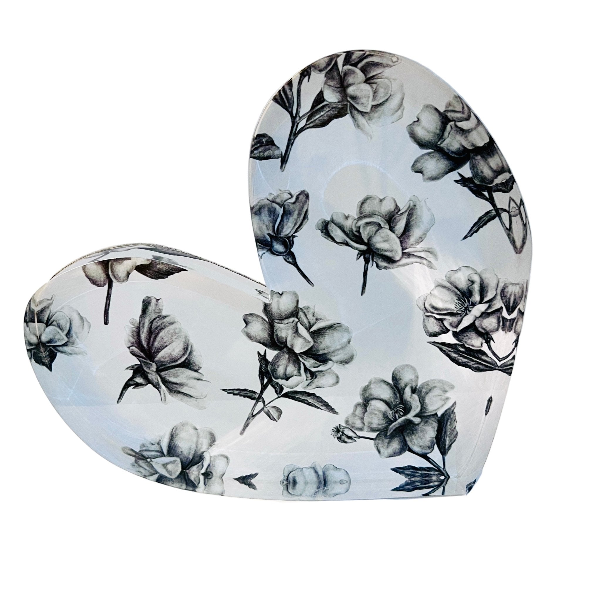 Roses Acrylic Heart Block - Che Cose Belle